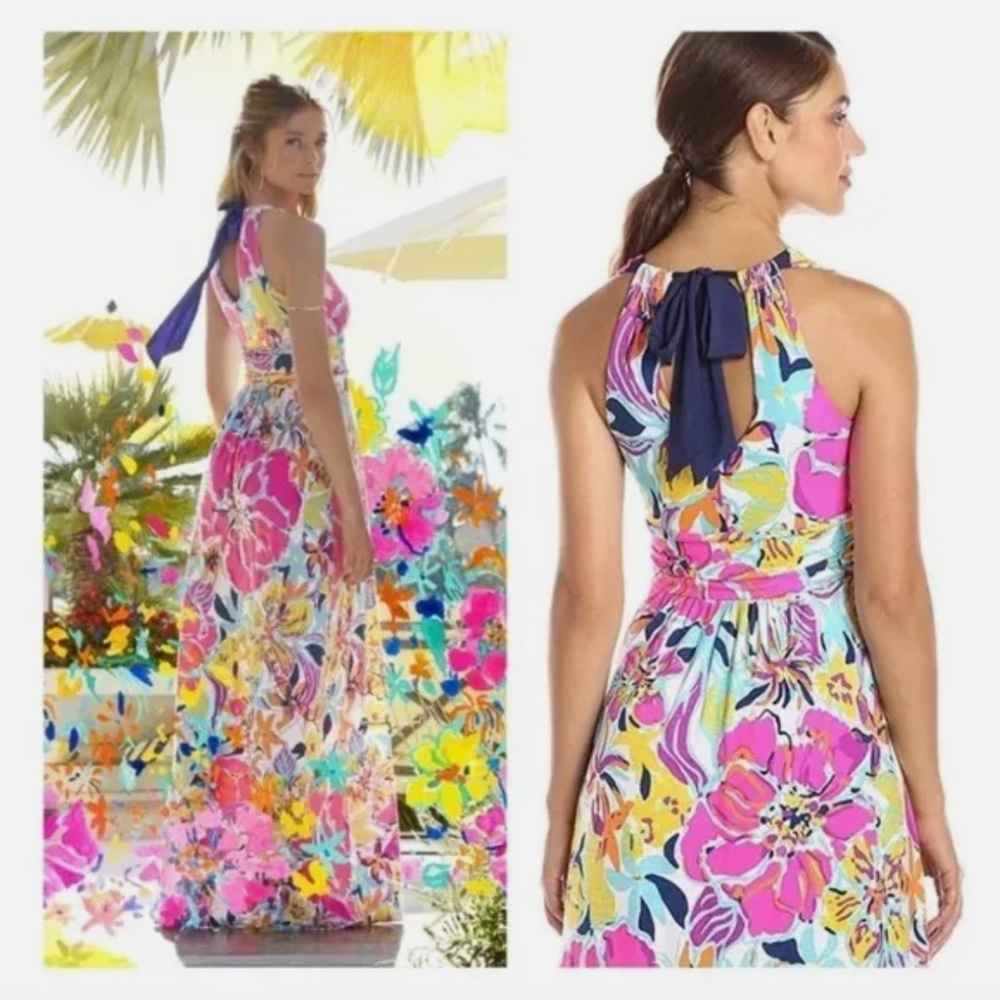Lilly Pulitzer Amanda Maxi Dress in Besame Mucho Floral L